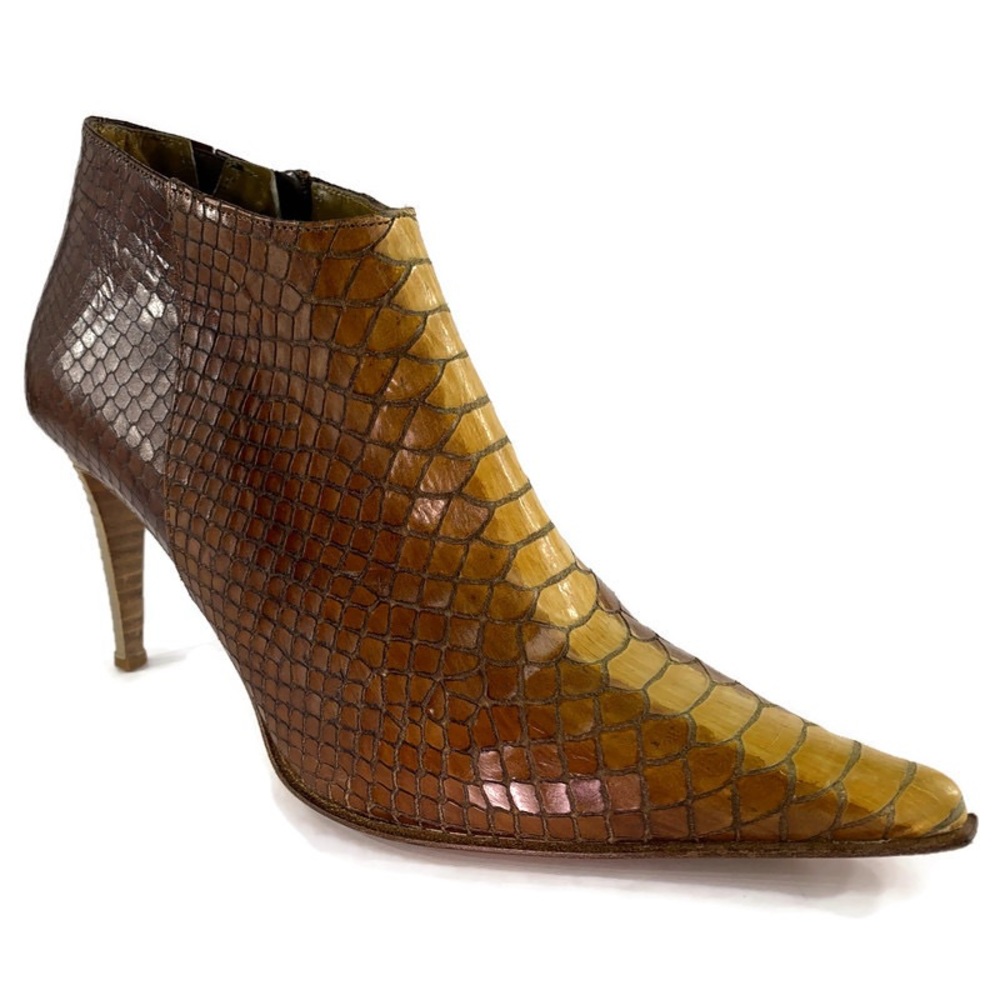 Kenneth Cole Snake Pattern Ankle Boots Size 8.5M - Picture 1 of 12
